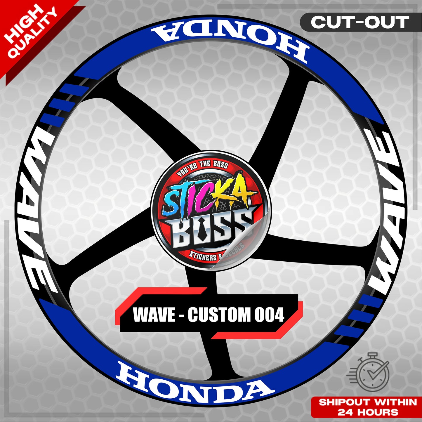 WAVE 110  125 MAG STICKER SET ( 2 MAGS ) - CUSTOM 004 | VINYL WATERPROOF CUT-OUT DECALS
