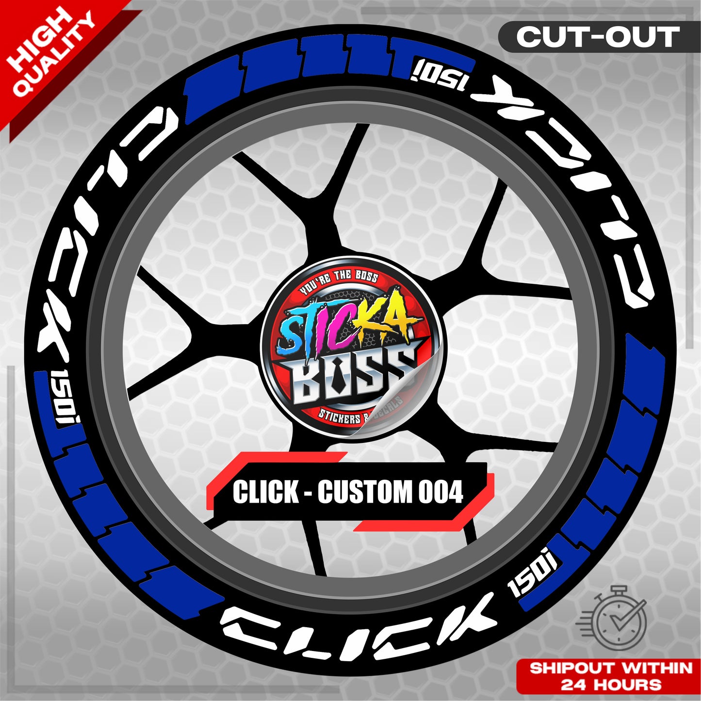 CLICK 150 MAGS STICKER SET  ( 2 MAGS ) - CUSTOM 004 | VINYL WATERPROOF CUT-OUT DECALS