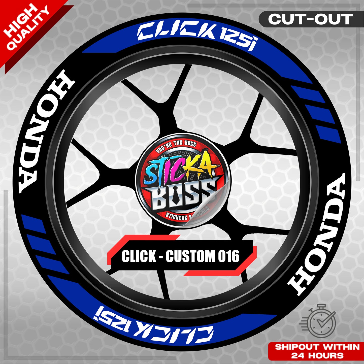 CLICK 125 MAG STICKER SET ( 2 MAGS ) - CUSTOM 016 | VINYL WATERPROOF CUT-OUT DECALS