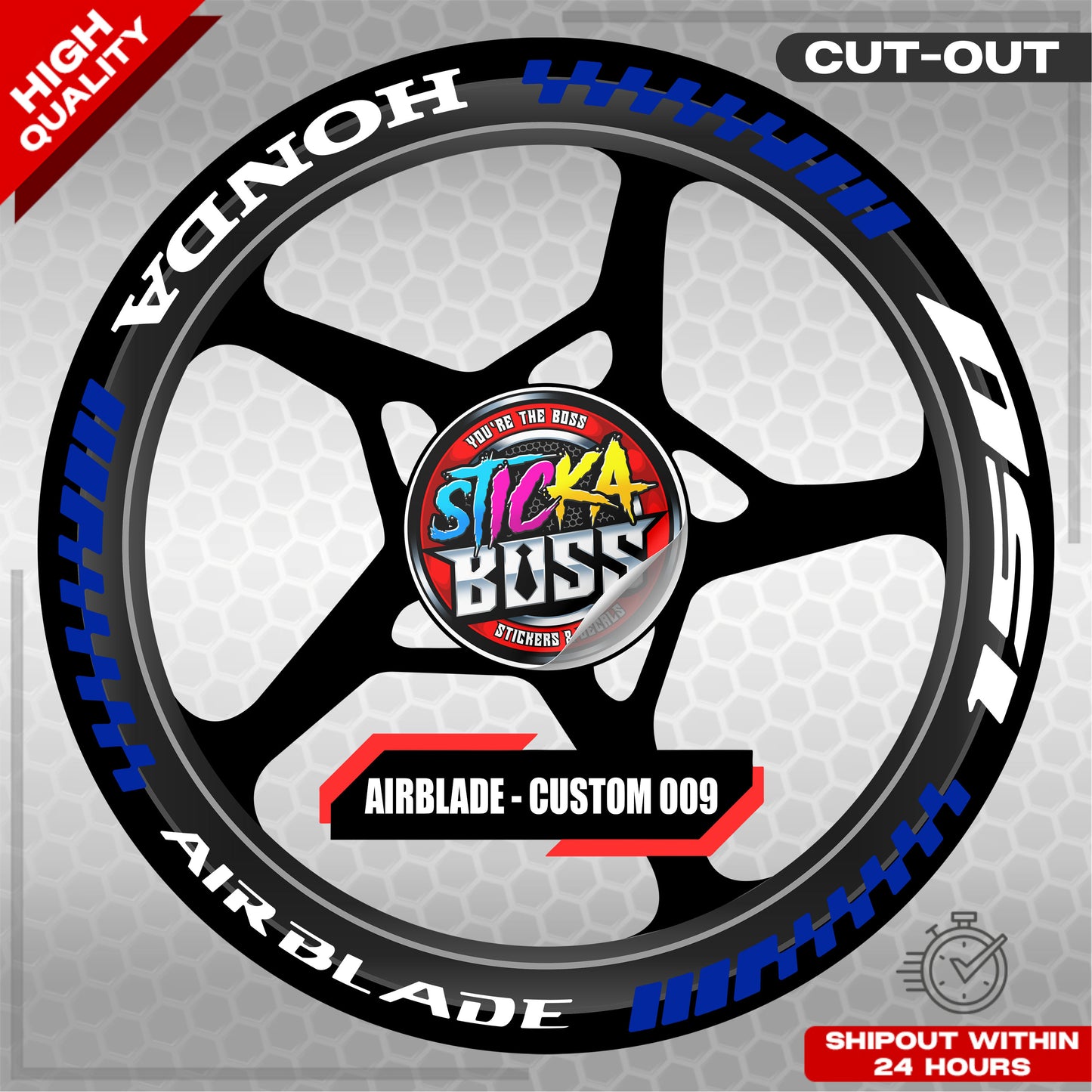 AIRBLADE 150 / 160 MAG STICKER SET ( 2 MAGS ) - CUSTOM 009 | VINYL WATERPROOF CUT-OUT DECALS