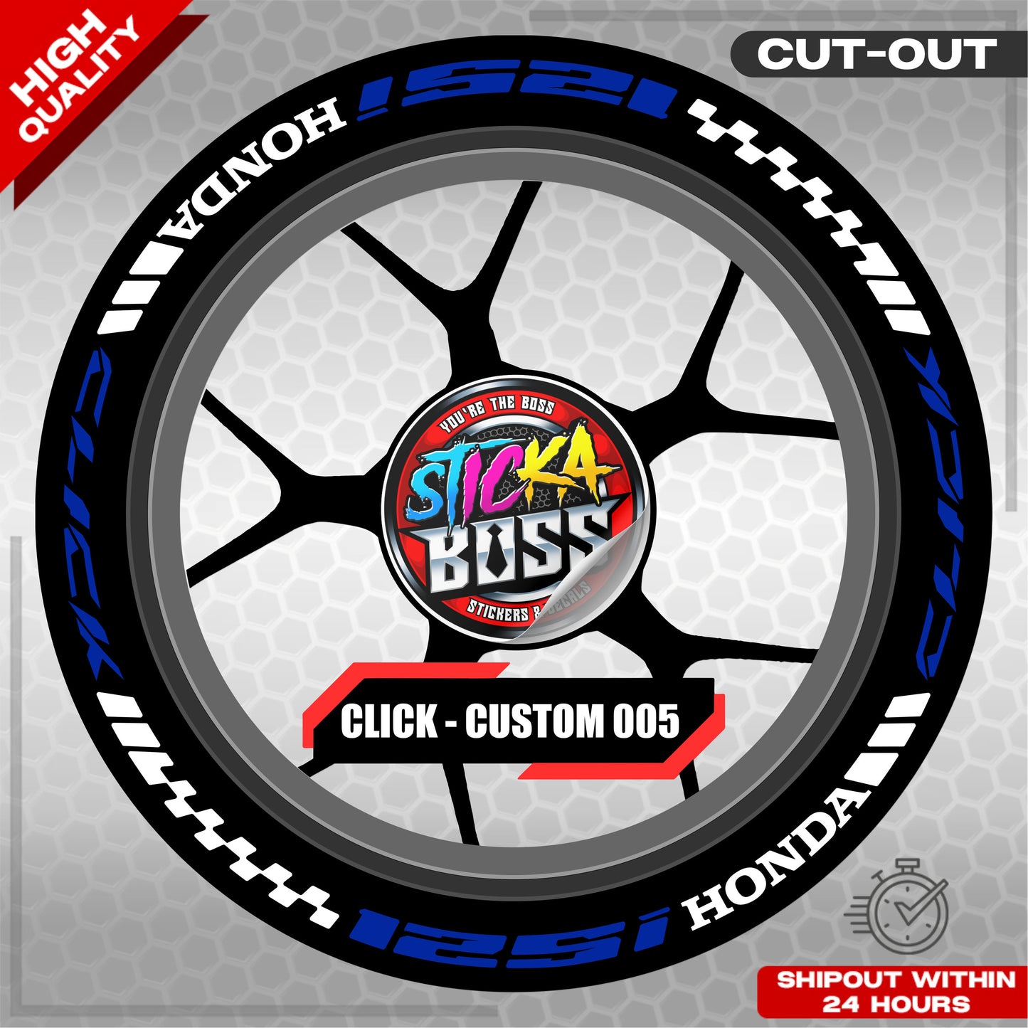 CLICK 125 / 150 / 160 MAGS STICKER SET  ( 2 MAGS ) - CUSTOM 005 | VINYL WATERPROOF CUT-OUT DECALS