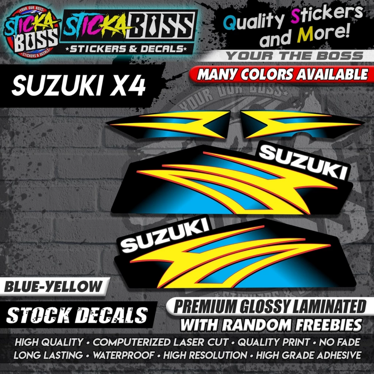 SUZUKI X4 STOCK DECALS【WITH FREEBIES】