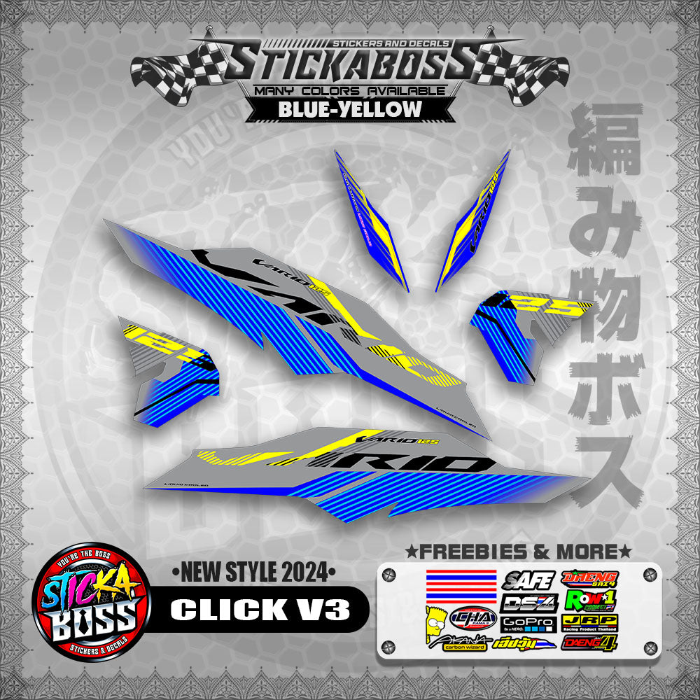 CLICK V3 MALAYSIAN CONCEPT STICKER DECALS ( NEW STYLE 2024 )【WITH FREEBIES】