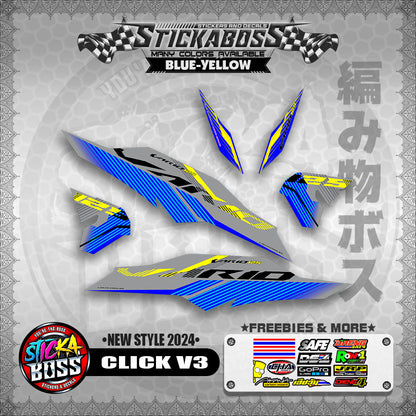 CLICK V3 MALAYSIAN CONCEPT STICKER DECALS ( NEW STYLE 2024 )【WITH FREEBIES】