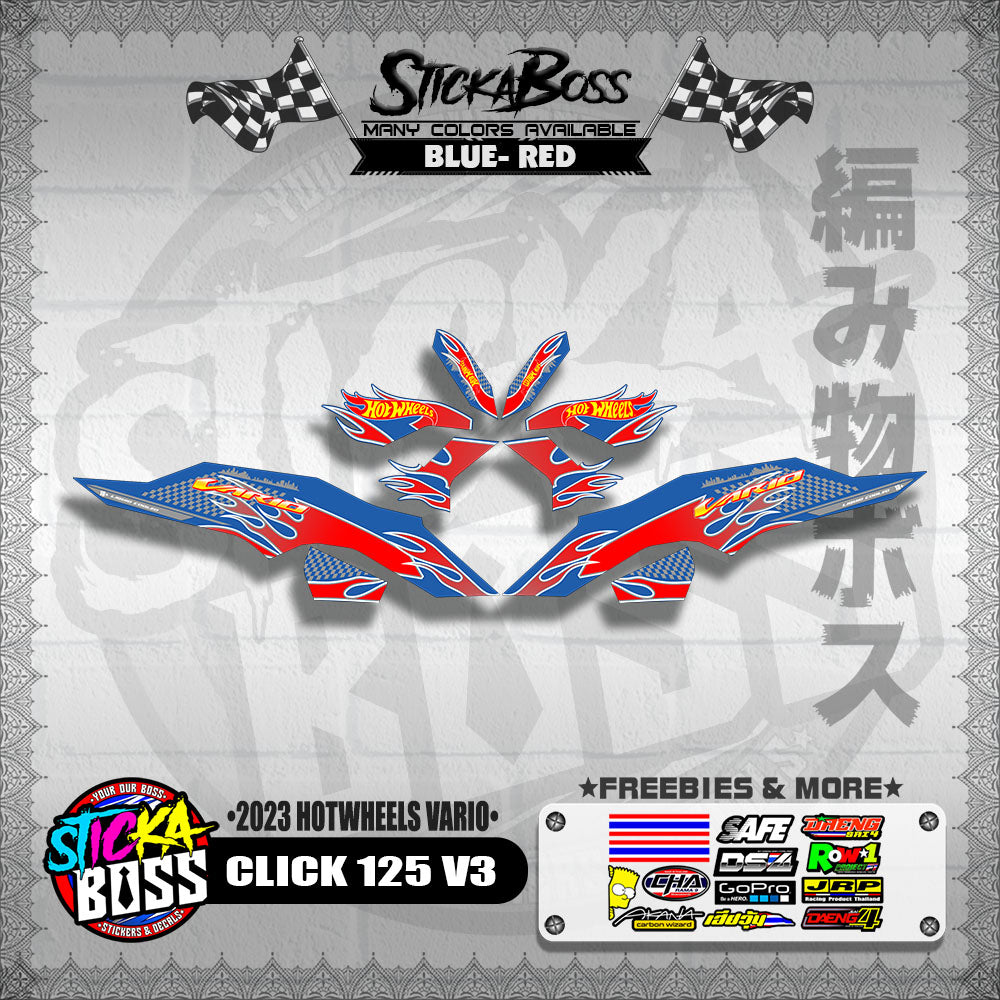 CLICK 125 V3 DECALS ( 2023 HOTWHEELS VARIO )【WITH FREEBIES】