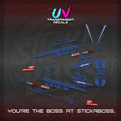 CLICK 125 V3 UV TRANSPARENT DECALS (2026 30TH ANNIVERSARY RACING DESIGN) STICKER DECALS By STICKABOSS