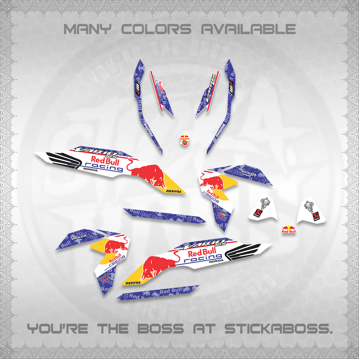 CLICK V3 DECALS (2026 BULLREDS RACE DESIGN) STICKER KITS BY STICKABOSS