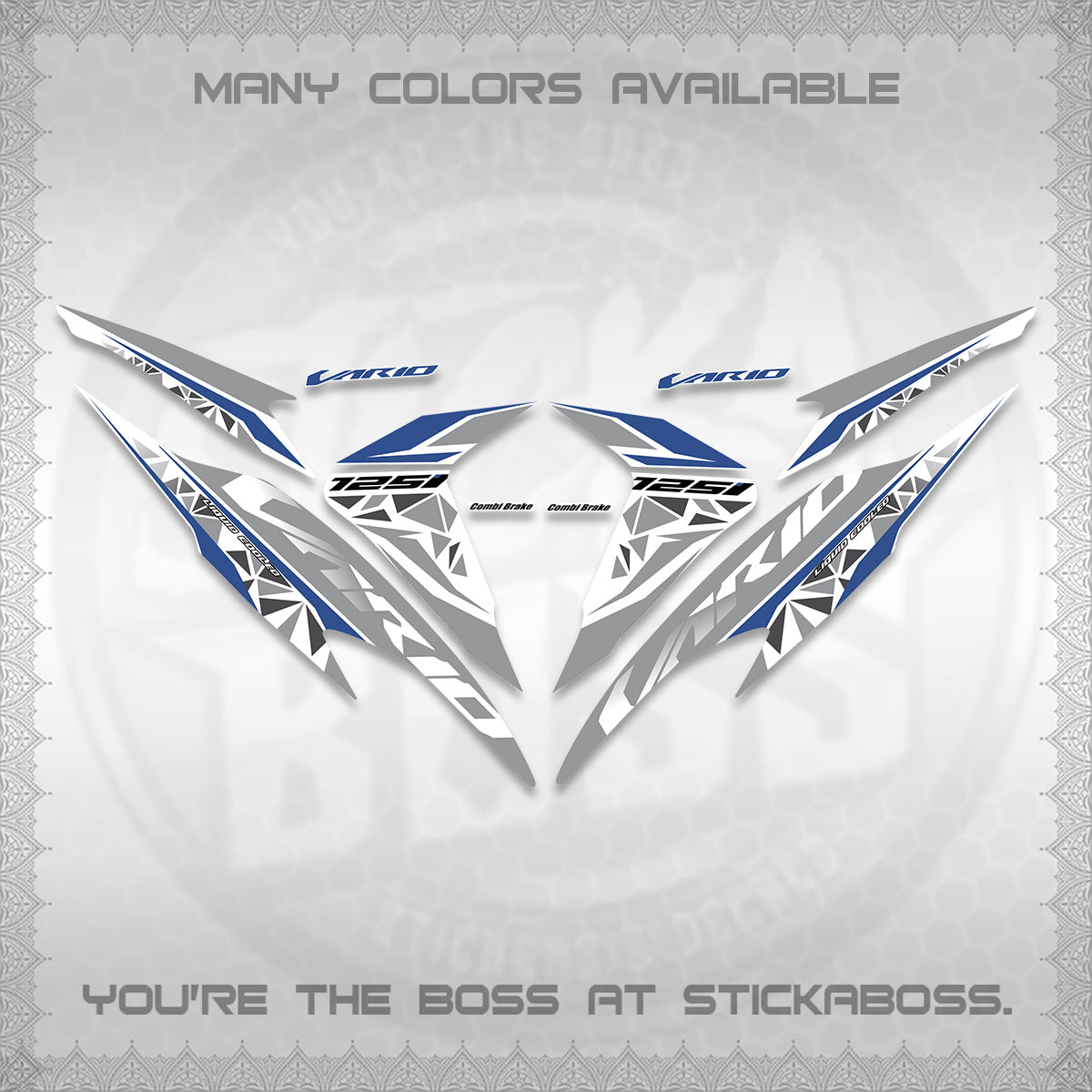 CLICK 125 V2 VARIO FOR WHITE DECALS (2018–2022 STYLE DESIGN) STICKER DECALS BY STICKABOSS