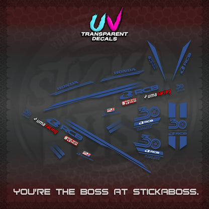 CLICK 125 V2 UV TRANSPARENT DECALS (2026 30TH ANNIVERSARY RACING DESIGN) STICKER DECALS By STICKABOSS