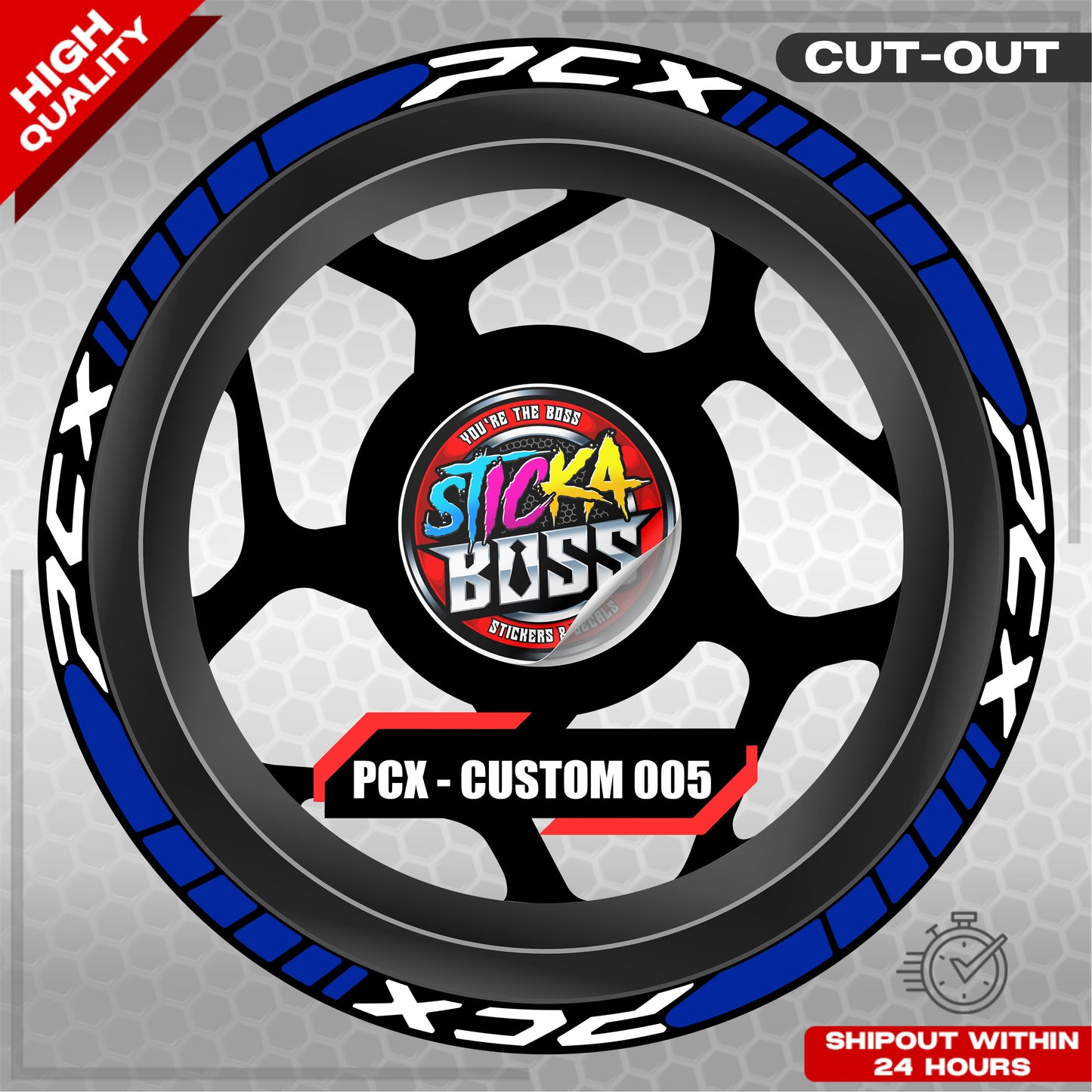 PCX 150 / 160 MAGS STICKER SET  ( 2 MAGS ) - CUSTOM 005 | VINYL WATERPROOF CUT-OUT DECALS