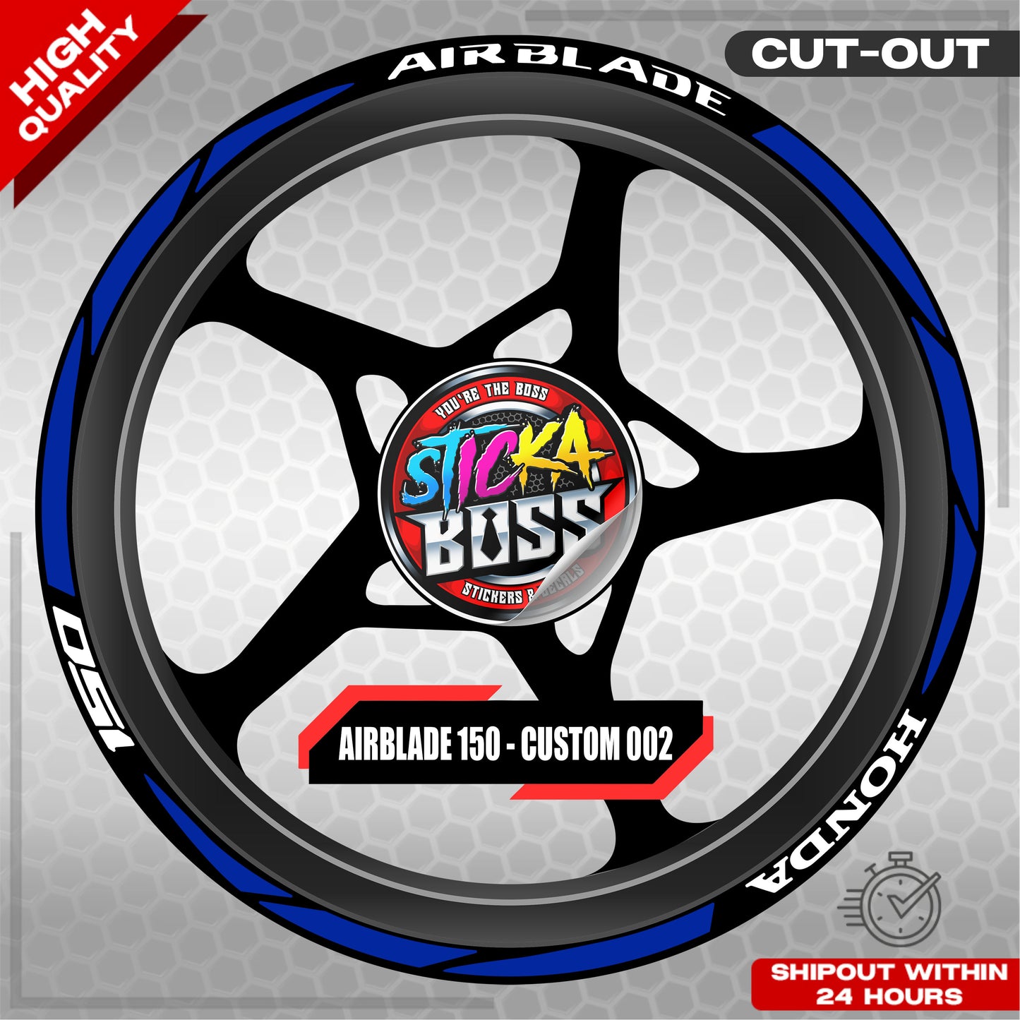 AIRBLADE 150 MAG STICKER SET ( 2 MAGS ) - CUSTOM 002 | VINYL WATERPROOF CUT-OUT DECALS