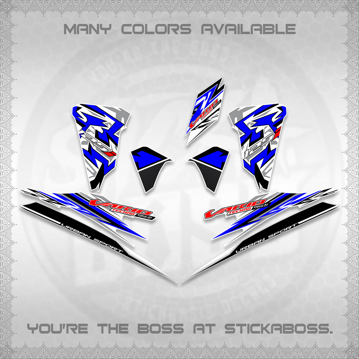 CLICK 125 V2 FOR WHITE INDO-MALAY VARIO DECALS (2026 CUSTOM V001 DESIGN)STICKER DECALS By STICKABOSS