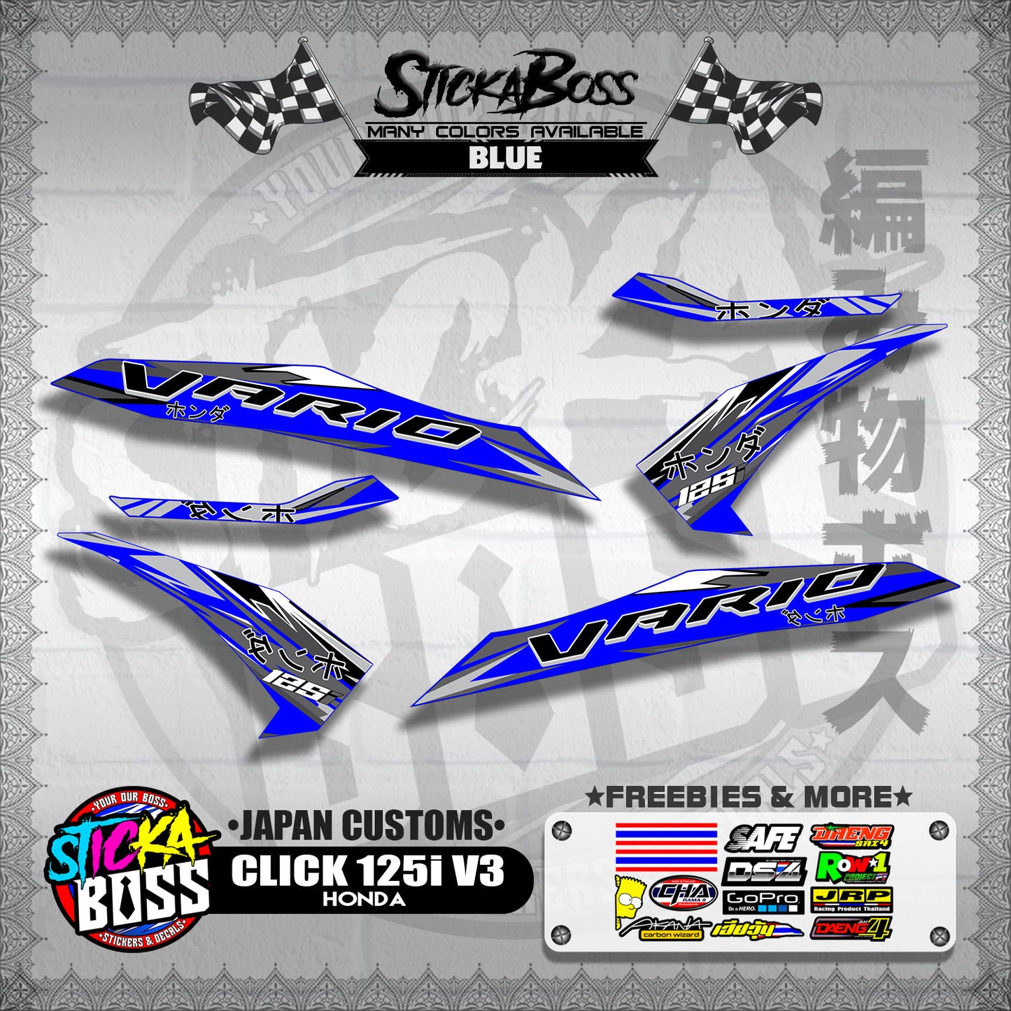 CLICK 125i V3 DECALS ( JAPAN CUSTOMS )【WITH FREEBIES】