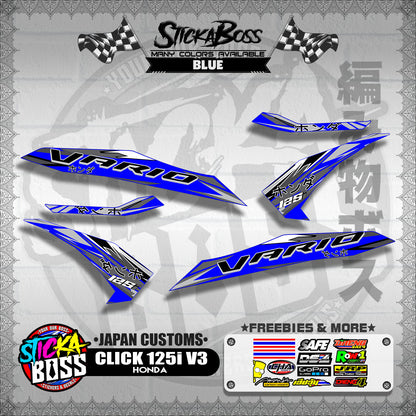 CLICK 125i V3 DECALS ( JAPAN CUSTOMS )【WITH FREEBIES】