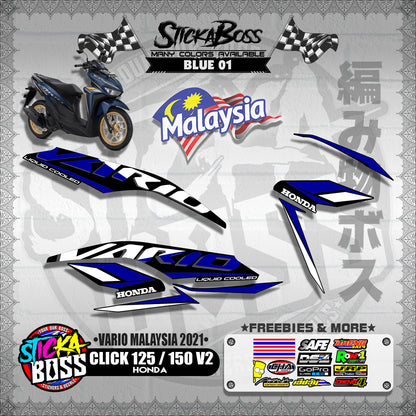 CLICK 125 / 150 V2 MALAYSIAN DECALS ( VARIO MALAYSIA 2021 )【WITH FREEBIES】