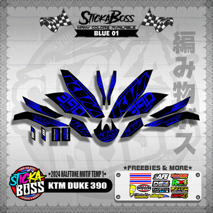 KTM DUKE 390 STICKER DECALS ( 2024 HALFTONE MOTIF TEMP 1 )【WITH FREEBIES】