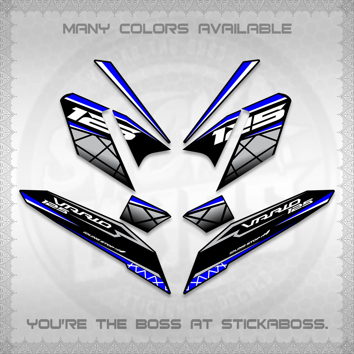 CLICK 125 V4 VARIO DECALS (2026 MODERN STRIPE DESIGN) STICKER KITS BY STICKABOSS