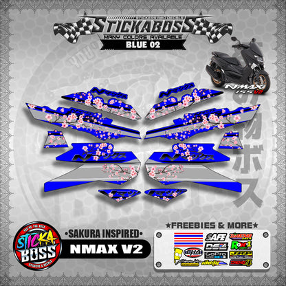 NMAX V2 STICKER DECALS ( SAKURA INSPIRED )【WITH FREEBIES】