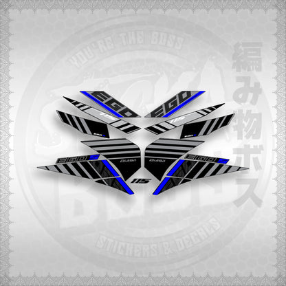 STICKER DECALS for MIO SOUL 115 CARB (MSICEGSBA) By STICKABOSS (SOFIE LAMINATED WATERPROOF)