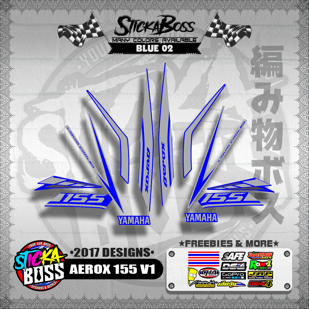 AEROX 155 V1 STOCK DECALS ( 2017 DESIGNS ) 【WITH FREEBIES】
