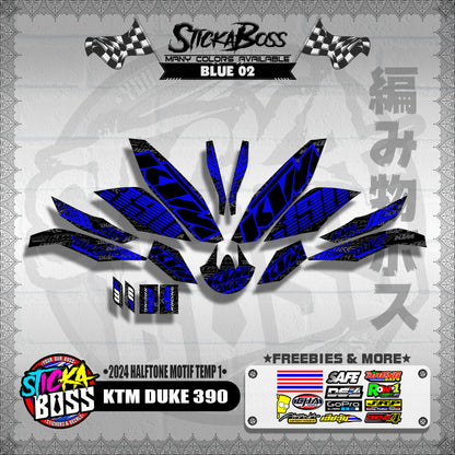 KTM DUKE 390 STICKER DECALS ( 2024 HALFTONE MOTIF TEMP 1 )【WITH FREEBIES】