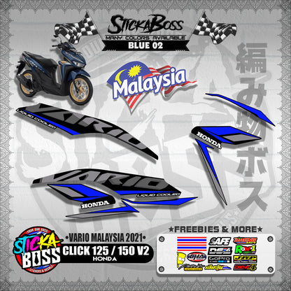 CLICK 125 / 150 V2 MALAYSIAN DECALS ( VARIO MALAYSIA 2021 )【WITH FREEBIES】