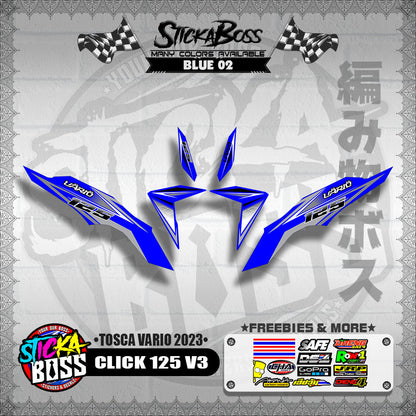 CLICK 125 V3 DECALS ( TOSCA VARIO 2023 )【WITH FREEBIES】