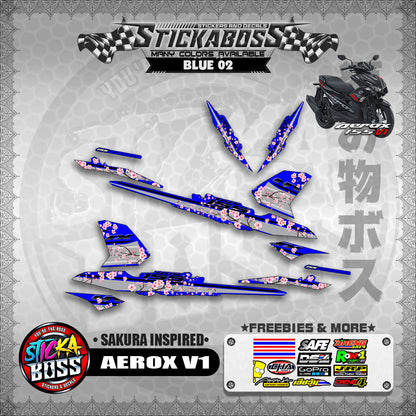 AEROX V1 STICKER DECALS ( SAKURA INSPIRED )【WITH FREEBIES】