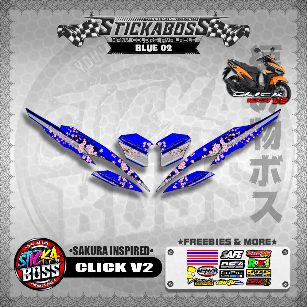 CLICK V2 STICKER DECALS ( SAKURA INSPIRED )【WITH FREEBIES】