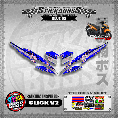 CLICK V2 STICKER DECALS ( SAKURA INSPIRED )【WITH FREEBIES】