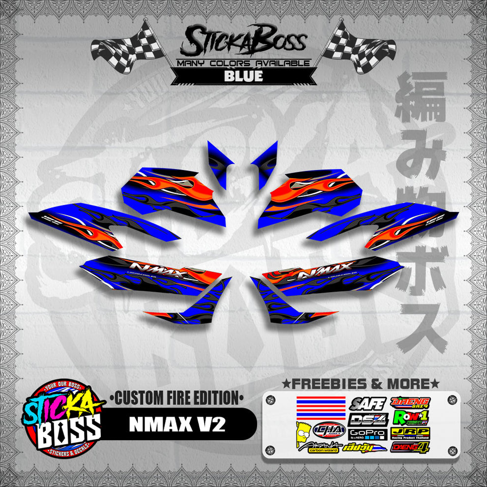 NMAX V2 DECALS ( CUSTOM FIRE EDITION )【WITH FREEBIES】 – StickaBoss