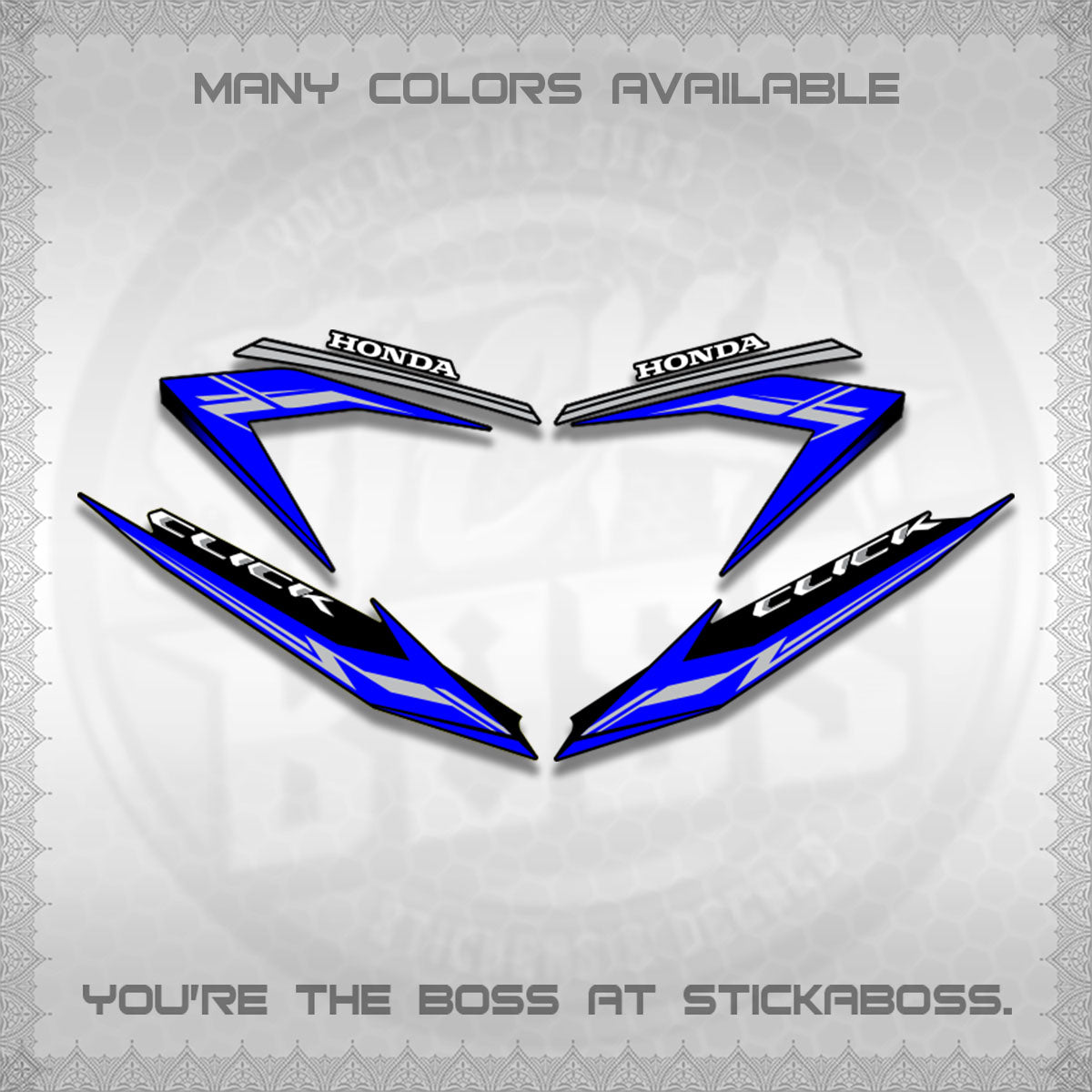 CLICK 125 V3 STOCK DECALS (NEW 2023 DESIGN)STICKER DECALS By STICKABOSS