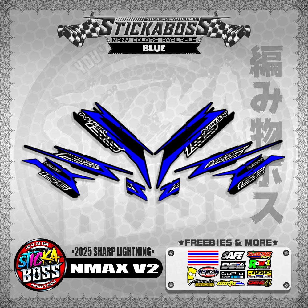 NMAX V2 INDO STICKER DECALS ( 2025 SHARP LIGHTNING )【WITH FREEBIES】