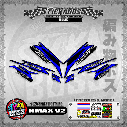 NMAX V2 INDO STICKER DECALS ( 2025 SHARP LIGHTNING )【WITH FREEBIES】