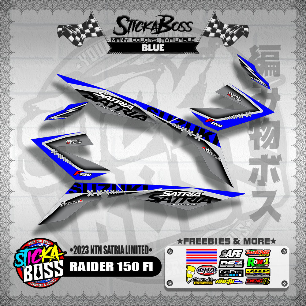 RAIDER 150 FI DECALS ( 2023 NTN SATRIA LIMITED )【WITH FREEBIES】