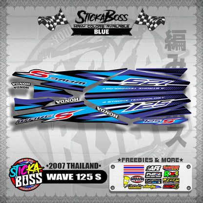 HONDA WAVE 125 S STOCK DECALS (2007 THAILAND)【WITH FREEBIES】