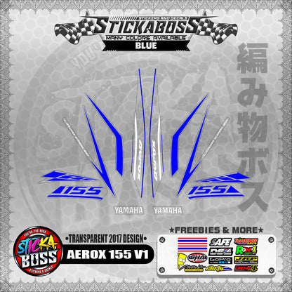 【PREMIUM UV PRINT】TRANSPARENT AEROX 155 V1 STOCK DECALS ( 2017 DESIGNS )【WITH FREEBIES】