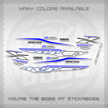 AEROX 155 V1 FOR WHITE DECALS (2026 CYBER STYLE 01) STICKER KITS BY STICKABOSS