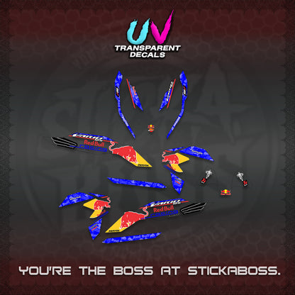 CLICK V3 UV TRANSPARENT DECALS (2026 BULLREDS RACE DESIGN) STICKER KITS BY STICKABOSS