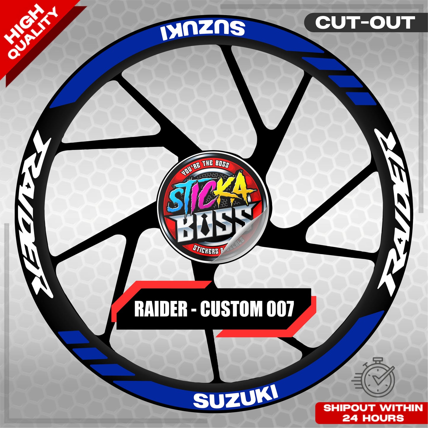 RAIDER R150 MAGS STICKER SET ( 2 MAGS ) - CUSTOM 007 | VINYL WATERPROOF CUT-OUT DECALS