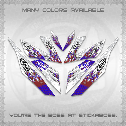 RAIDER 150 Fi FOR WHITE SATRIA DECALS(ARAI API NEW TERBARU VIRAL ELEGAN)STICKER DECALS By STICKABOSS