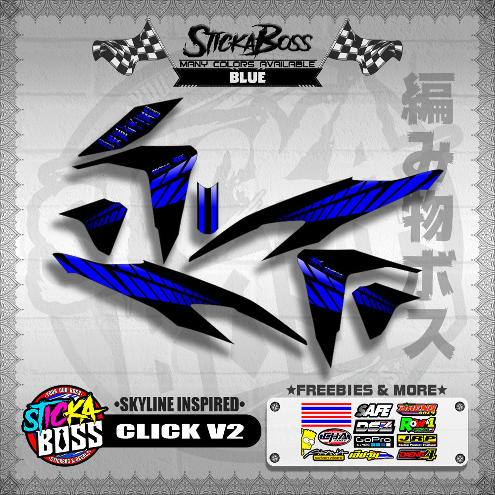 CLICK V2 DECALS ( SKYLINE INSPIRED )【WITH FREEBIES】
