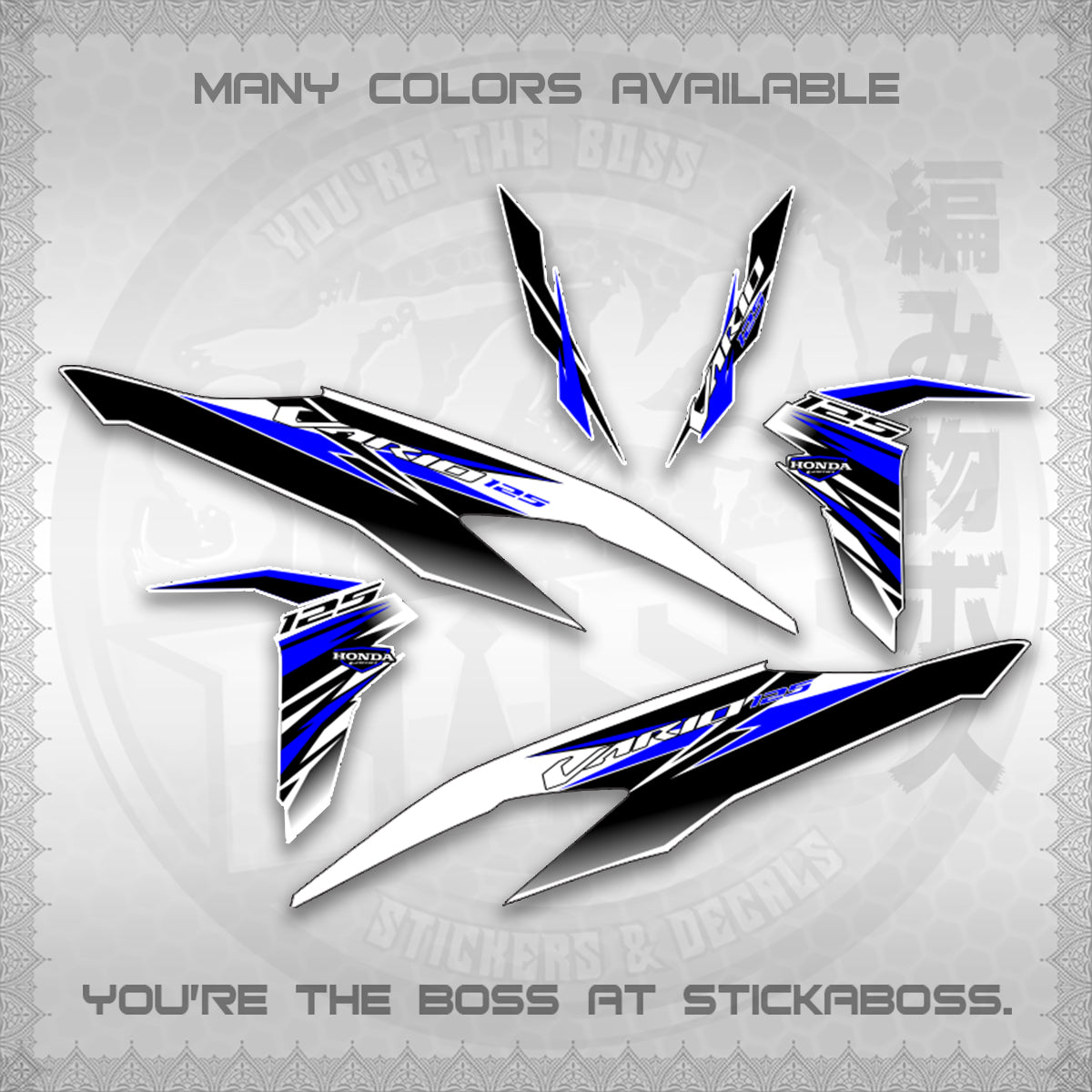 CLICK 125 V2 MALAY INDO CONCEPT ( FOR WHITE VARIO STRIPING SLASH ) STICKER DECALS By STICKABOSS