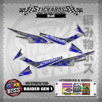 RAIDER GEN 1 MALAYSIAN STICKER DECALS (001 HYPNOTIC STAR)【WITH FREEBIES】