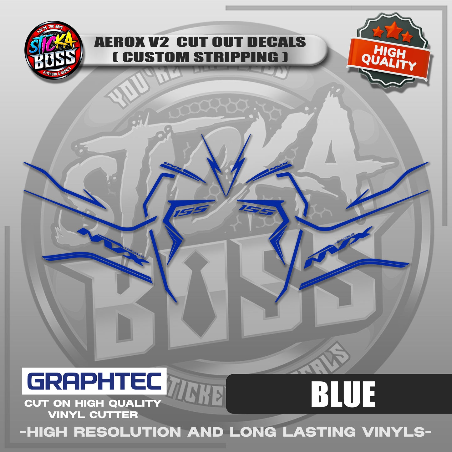 AEROX V2 CUT OUT DECALS ( CUSTOM STRIPPING ) | VINYL WATERPROOF CUT-OUT STICKER DECALS