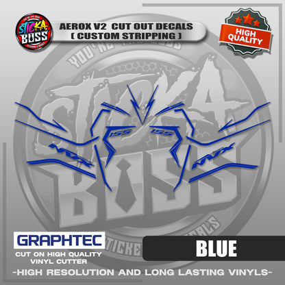 AEROX V2 CUT OUT DECALS ( CUSTOM STRIPPING ) | VINYL WATERPROOF CUT-OUT STICKER DECALS