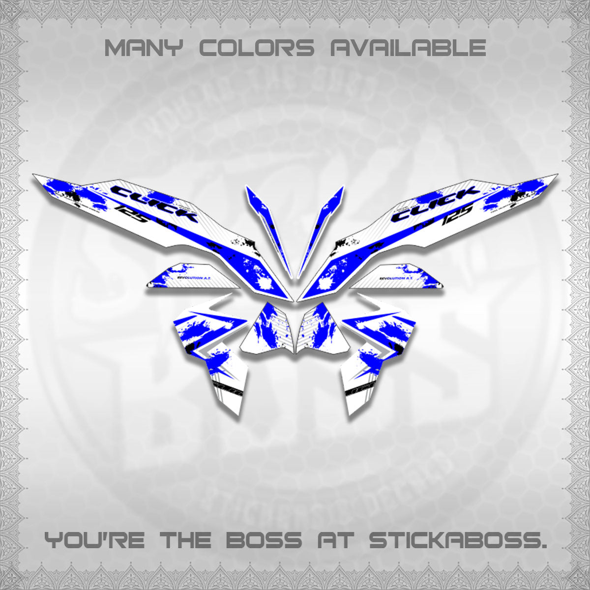 CLICK V3 MALAY FOR WHITE DECALS (HITAM STRIPING 03 MOTIF)STICKER DECALS By STICKABOSS