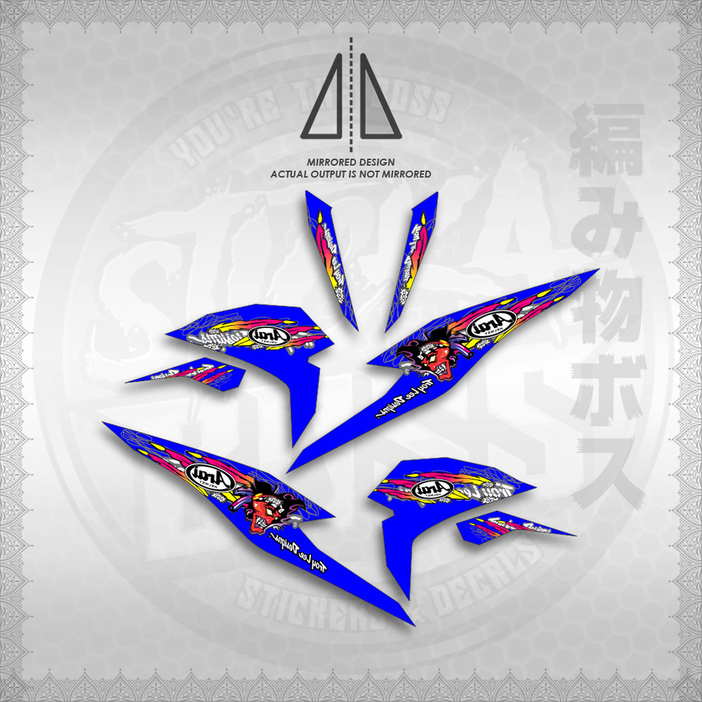 STICKER DECALS for BEAT FI V3 (ARAI APACHE STRIPPING) By STICKABOSS (SOFIE LAMINATED WATERPROOF)