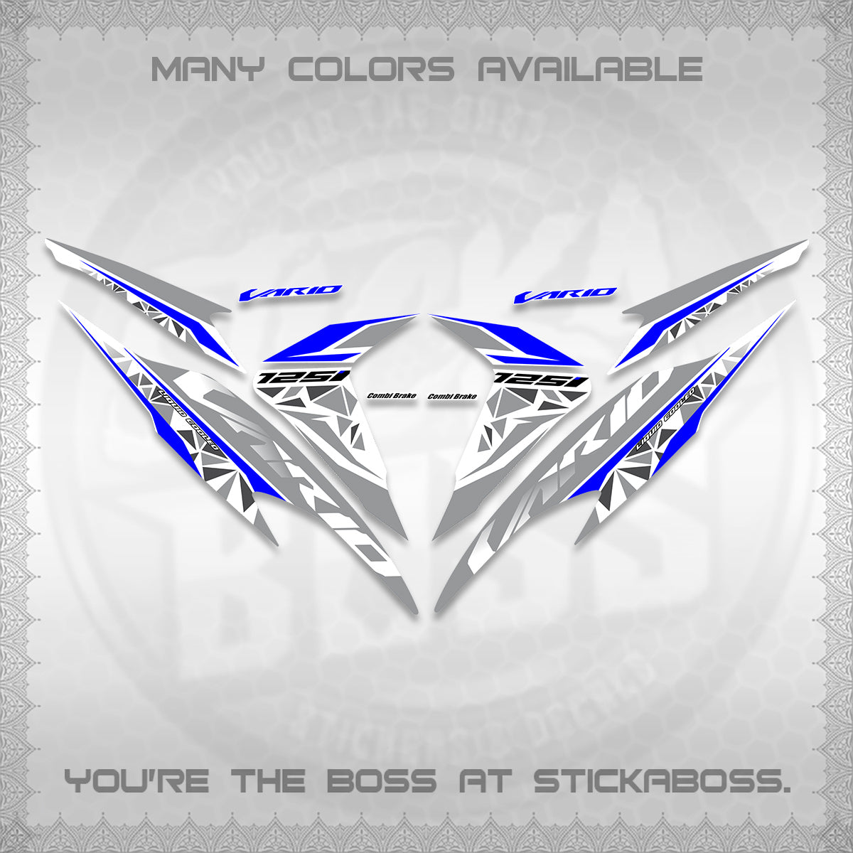 CLICK 125 V2 VARIO FOR WHITE DECALS (2018–2022 STYLE DESIGN) STICKER DECALS BY STICKABOSS
