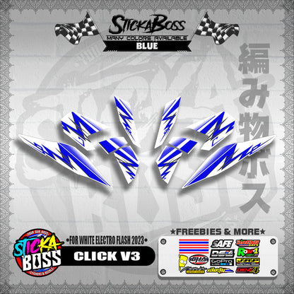 CLICK V3 DECALS ( FOR WHITE 2 TONE SPEED STREAKS )【WITH FREEBIES】